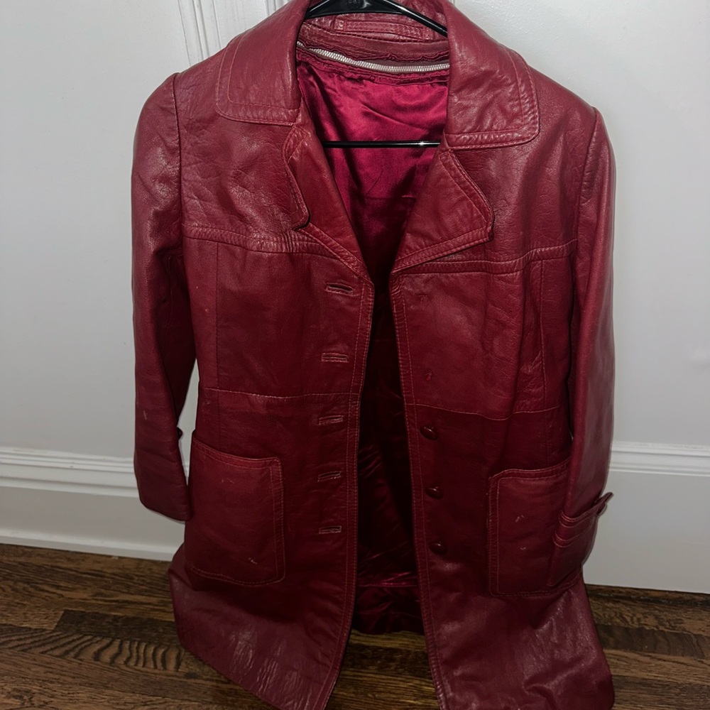 Women's Red Leather Jacket